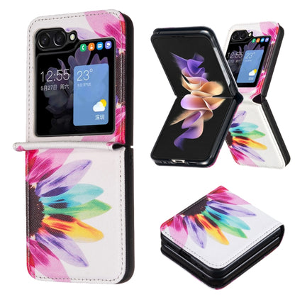 Colored Drawing Pattern PU + PC Shockproof Phone Case, For Samsung Galaxy Z Flip6 / Flip7 FE, For Samsung Galaxy Z Flip5