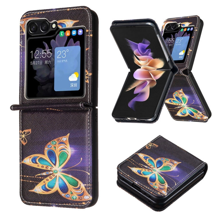 Colored Drawing Pattern PU + PC Shockproof Phone Case, For Samsung Galaxy Z Flip6 / Flip7 FE, For Samsung Galaxy Z Flip5