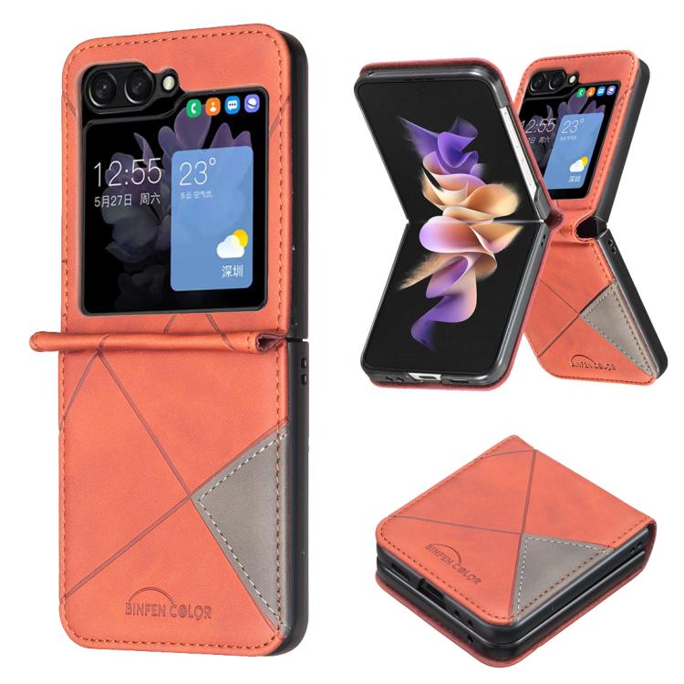 Rhombus Texture PU + PC Shockproof Phone Case, For Samsung Galaxy Z Flip7 FE / Flip6, For Samsung Galaxy Z Flip7, For Samsung Galaxy Z Flip5