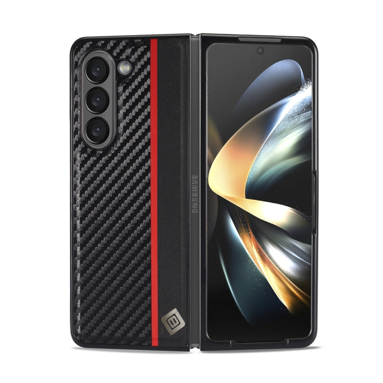 LC.IMEEKE 3 in 1 Carbon Fiber Texture Shockproof Phone Case, For Samsung Galaxy Z Flip6 / Flip7 FE, For Samsung Galaxy Z Fold7 5G, For Samsung Galaxy Z Flip7 5G, For Samsung Galaxy Z Fold6 5G