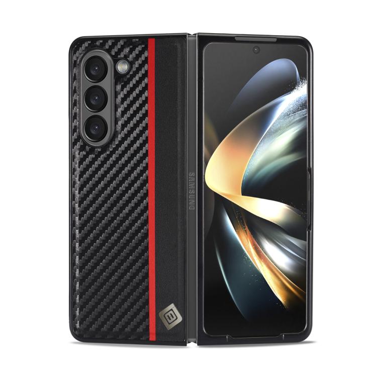 LC.IMEEKE 3 in 1 Carbon Fiber Texture Shockproof Phone Case, For Samsung Galaxy Z Flip6 / Flip7 FE, For Samsung Galaxy Z Fold7 5G, For Samsung Galaxy Z Flip7 5G, For Samsung Galaxy Z Fold6 5G