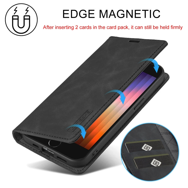LC.IMEEKE Strong Magnetism Microfiber Leather Phone Case, For iPhone 17e / 16e, For iPhone 17 Pro Max, For iPhone 17 Pro, For iPhone 17
