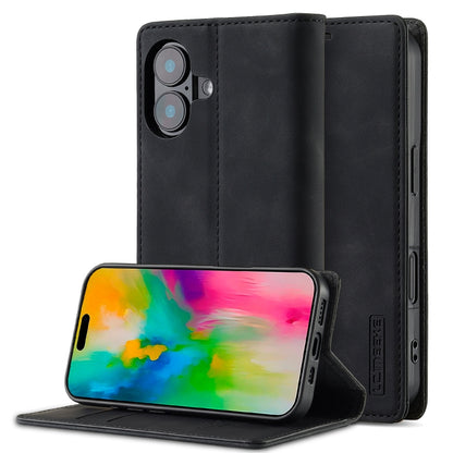 LC.IMEEKE Strong Magnetism Microfiber Leather Phone Case, For iPhone Air, For iPhone 16 Pro Max, For iPhone 16 Pro, For iPhone 16 Plus