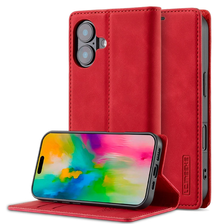 LC.IMEEKE Strong Magnetism Microfiber Leather Phone Case, For iPhone Air, For iPhone 16 Pro Max, For iPhone 16 Pro, For iPhone 16 Plus