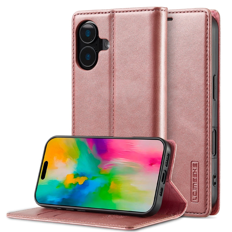 LC.IMEEKE Strong Magnetism Microfiber Leather Phone Case, For iPhone Air, For iPhone 16 Pro Max, For iPhone 16 Pro, For iPhone 16 Plus