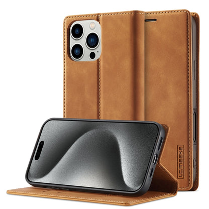 LC.IMEEKE Strong Magnetism Microfiber Leather Phone Case, For iPhone Air, For iPhone 16 Pro Max, For iPhone 16 Pro, For iPhone 16 Plus