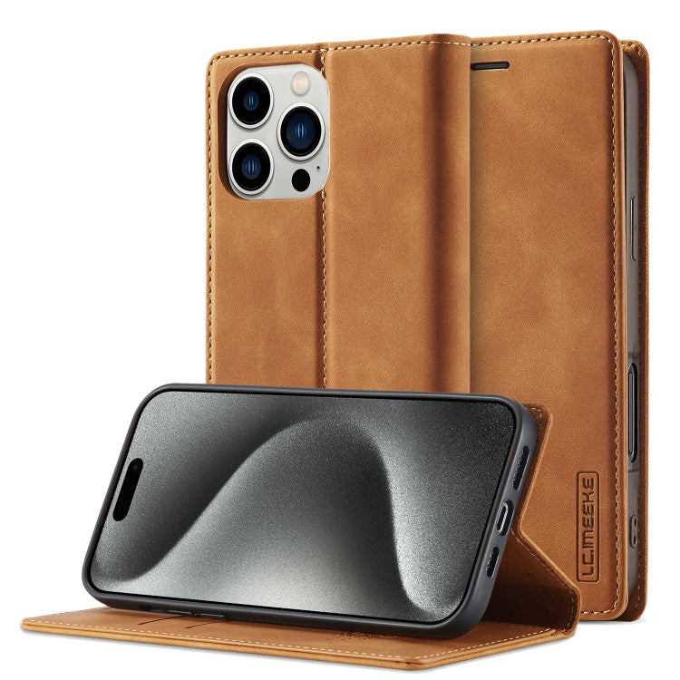 LC.IMEEKE Strong Magnetism Microfiber Leather Phone Case, For iPhone Air, For iPhone 16 Pro Max, For iPhone 16 Pro, For iPhone 16 Plus