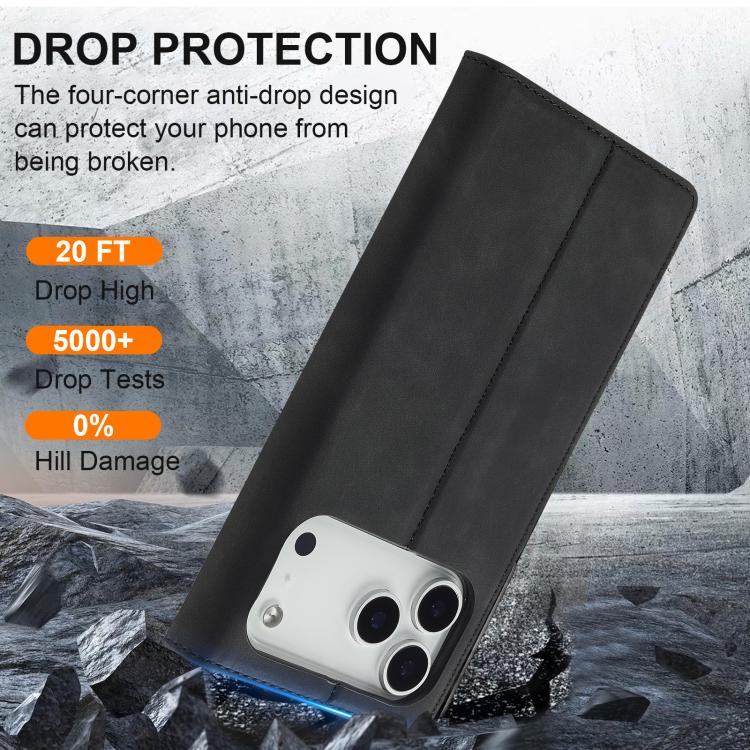 LC.IMEEKE Strong Magnetism Microfiber Leather Phone Case, For iPhone 18 Pro / 17 Pro, For iPhone 18 Pro Max / 17 Pro Max, For iPhone 17e / 16e, For iPhone 17