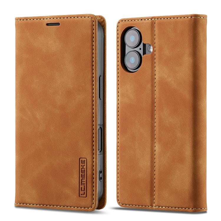 LC.IMEEKE Strong Magnetism Microfiber Leather Phone Case, For iPhone 17e / 16e, For iPhone 17 Pro Max, For iPhone 17 Pro, For iPhone 17