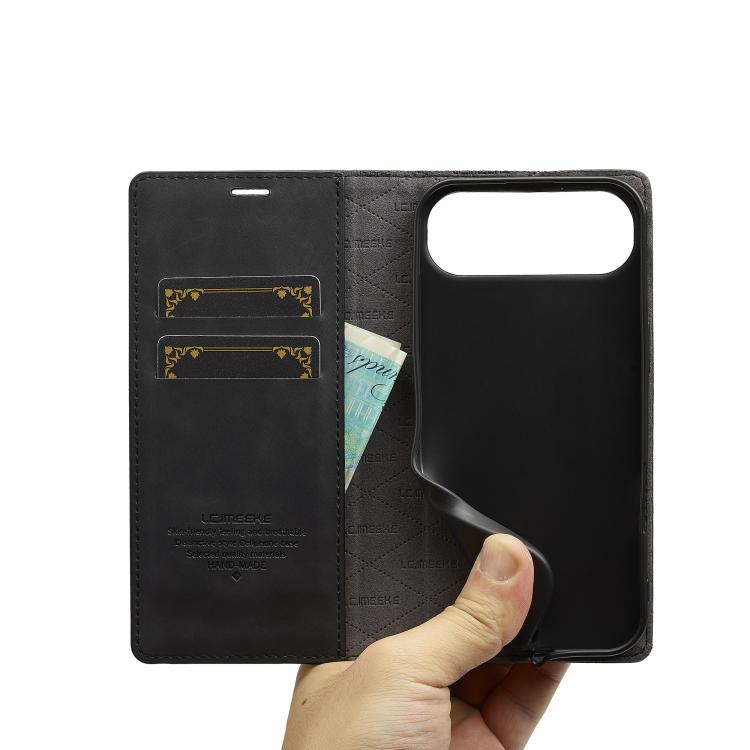 LC.IMEEKE Strong Magnetism Microfiber Leather Phone Case, For iPhone Air, For iPhone 16 Pro Max, For iPhone 16 Pro, For iPhone 16 Plus