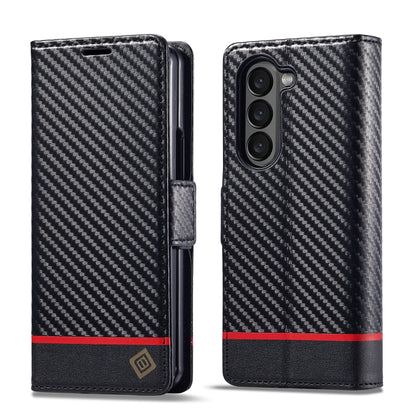 LC.IMEEKE Carbon Fiber Leather Phone Case, For Galaxy Z Fold8 Ultra 5G, For Galaxy Z Flip8 5G, For Samsung Galaxy Z Flip6 / Flip7 FE, For Samsung Galaxy Z Fold7 5G, For Samsung Galaxy Z Flip7 5G, For Samsung Galaxy Z Fold6 5G