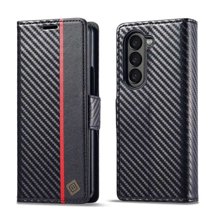 LC.IMEEKE Carbon Fiber Leather Phone Case, For Galaxy Z Fold8 5G, For Galaxy Z Fold8 Ultra 5G, For Galaxy Z Flip8 5G, For Samsung Galaxy Z Flip6 / Flip7 FE, For Samsung Galaxy Z Fold7 5G, For Samsung Galaxy Z Flip7 5G, For Samsung Galaxy Z Fold6 5G
