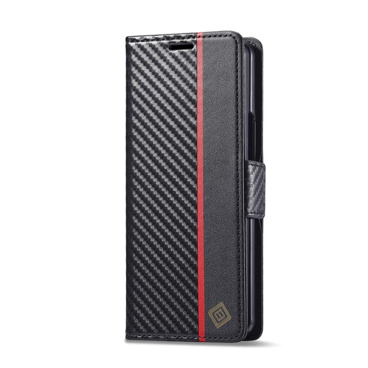LC.IMEEKE Carbon Fiber Leather Phone Case, For Galaxy Z Fold8 Ultra 5G, For Galaxy Z Flip8 5G, For Samsung Galaxy Z Flip6 / Flip7 FE, For Samsung Galaxy Z Fold7 5G, For Samsung Galaxy Z Flip7 5G, For Samsung Galaxy Z Fold6 5G