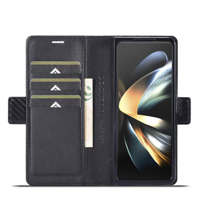 LC.IMEEKE Carbon Fiber Leather Phone Case, For Galaxy Z Fold8 Ultra 5G, For Galaxy Z Flip8 5G, For Samsung Galaxy Z Flip6 / Flip7 FE, For Samsung Galaxy Z Fold7 5G, For Samsung Galaxy Z Flip7 5G, For Samsung Galaxy Z Fold6 5G