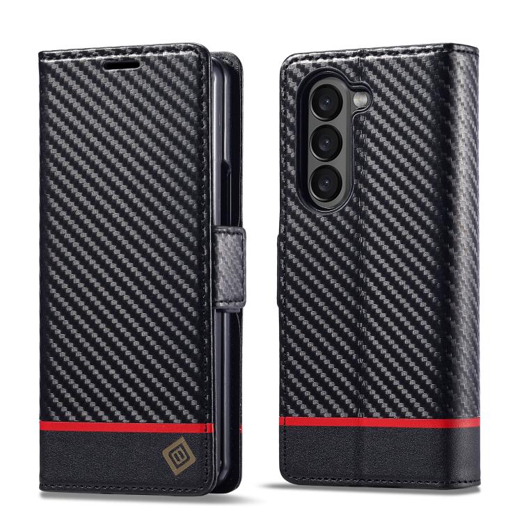 LC.IMEEKE Carbon Fiber Leather Phone Case, For Galaxy Z Fold8 5G, For Galaxy Z Fold8 Ultra 5G, For Galaxy Z Flip8 5G, For Samsung Galaxy Z Flip6 / Flip7 FE, For Samsung Galaxy Z Fold7 5G, For Samsung Galaxy Z Flip7 5G, For Samsung Galaxy Z Fold6 5G
