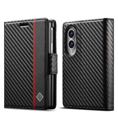 LC.IMEEKE Carbon Fiber Leather Phone Case, For Galaxy Z Fold8 5G, For Galaxy Z Fold8 Ultra 5G, For Galaxy Z Flip8 5G, For Samsung Galaxy Z Flip6 / Flip7 FE, For Samsung Galaxy Z Fold7 5G, For Samsung Galaxy Z Flip7 5G, For Samsung Galaxy Z Fold6 5G