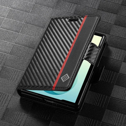 LC.IMEEKE Carbon Fiber Leather Phone Case, For Galaxy Z Fold8 5G, For Galaxy Z Fold8 Ultra 5G, For Galaxy Z Flip8 5G, For Samsung Galaxy Z Flip6 / Flip7 FE, For Samsung Galaxy Z Fold7 5G, For Samsung Galaxy Z Flip7 5G, For Samsung Galaxy Z Fold6 5G