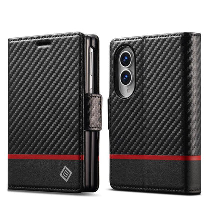 LC.IMEEKE Carbon Fiber Leather Phone Case, For Galaxy Z Fold8 5G, For Galaxy Z Fold8 Ultra 5G, For Galaxy Z Flip8 5G, For Samsung Galaxy Z Flip6 / Flip7 FE, For Samsung Galaxy Z Fold7 5G, For Samsung Galaxy Z Flip7 5G, For Samsung Galaxy Z Fold6 5G