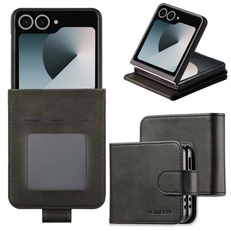 LC.IMEEKE Calf Texture Leather Phone Case, For Samsung Galaxy Z Flip7 5G, For Samsung Galaxy Z Fold6 5G