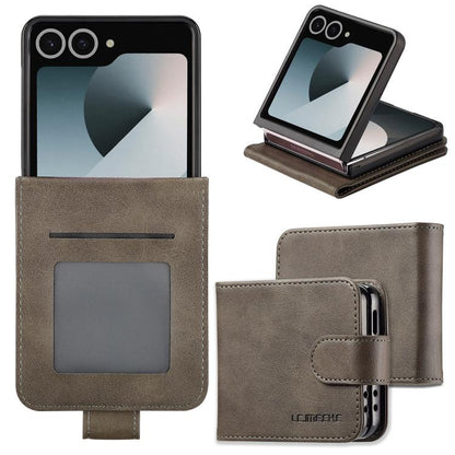 LC.IMEEKE Calf Texture Leather Phone Case, For Samsung Galaxy Z Flip7 5G, For Samsung Galaxy Z Fold6 5G