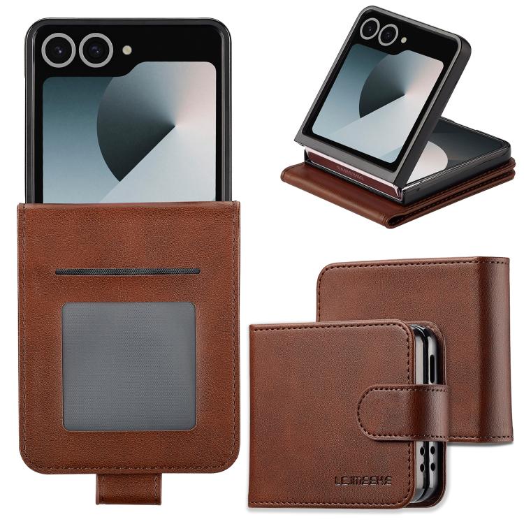 LC.IMEEKE Calf Texture Leather Phone Case, For Samsung Galaxy Z Flip7 5G, For Samsung Galaxy Z Fold6 5G