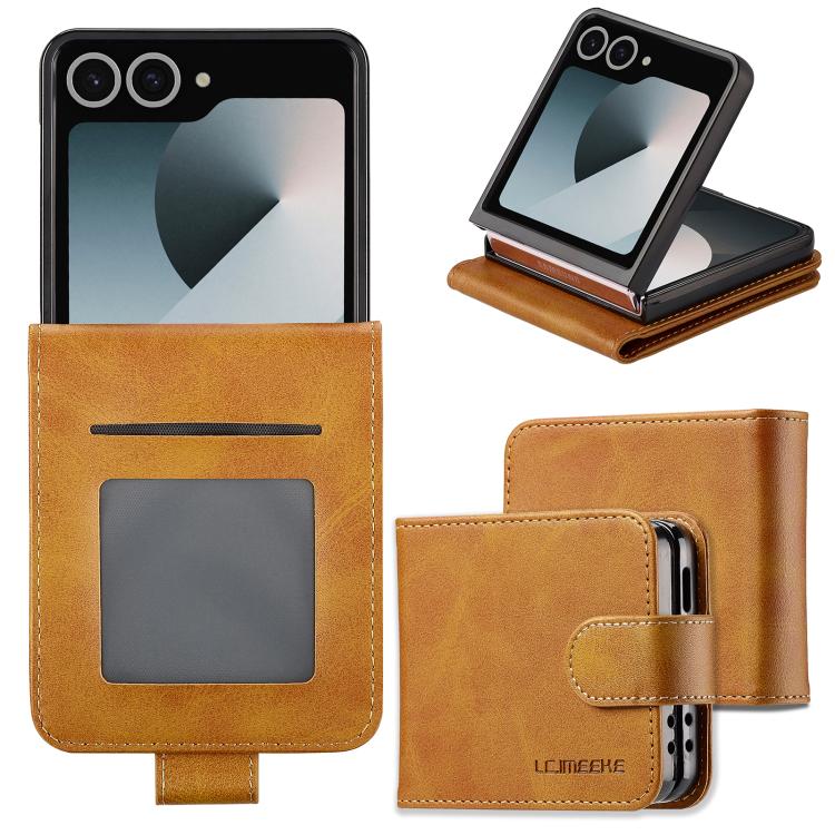 LC.IMEEKE Calf Texture Leather Phone Case, For Samsung Galaxy Z Flip7 5G, For Samsung Galaxy Z Fold6 5G