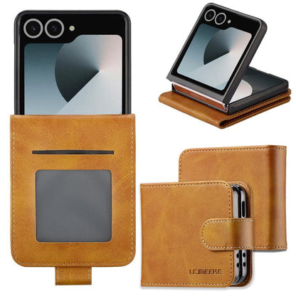 LC.IMEEKE Calf Texture Leather Phone Case, For Samsung Galaxy Z Flip7 5G, For Samsung Galaxy Z Fold6 5G