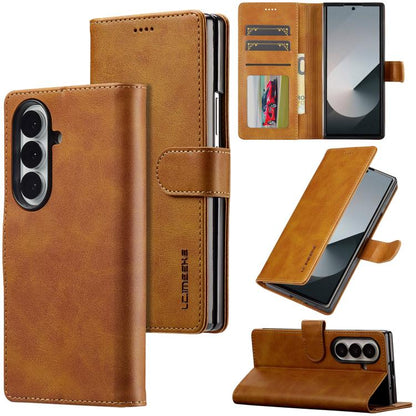 LC.IMEEKE Calf Texture Leather Phone Case, For Galaxy Z Fold8 Ultra 5G, For Galaxy Z Flip8 5G, For Samsung Galaxy Z Flip6 / Flip7 FE, For Samsung Galaxy Z Fold7 5G