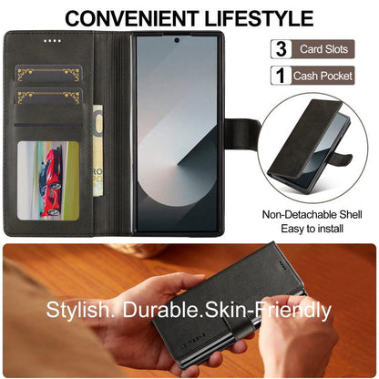 LC.IMEEKE Calf Texture Leather Phone Case, For Galaxy Z Fold8 Ultra 5G, For Galaxy Z Flip8 5G, For Samsung Galaxy Z Flip6 / Flip7 FE, For Samsung Galaxy Z Fold7 5G