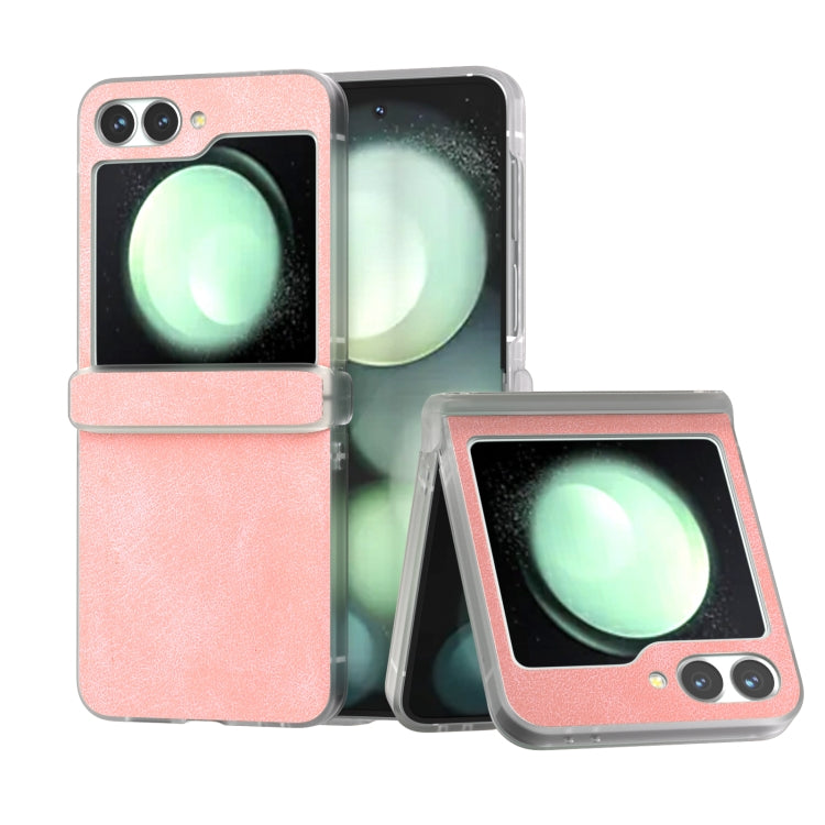 PU Leather Frosted Transparent Edge Phone Case, For Samsung Galaxy Z Flip6 / Flip7 FE, For Samsung Galaxy Z Fold5 5G, For Samsung Galaxy Z Flip5 5G