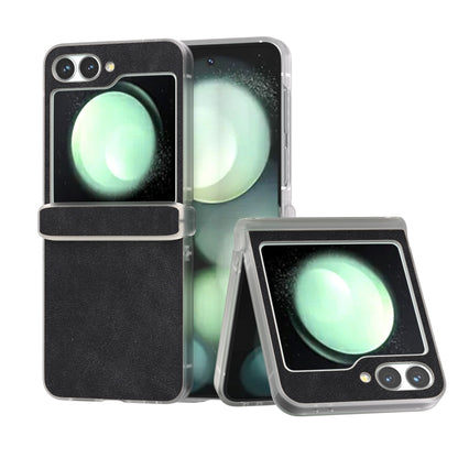 PU Leather Frosted Transparent Edge Phone Case, For Samsung Galaxy Z Flip6 / Flip7 FE, For Samsung Galaxy Z Fold5 5G, For Samsung Galaxy Z Flip5 5G