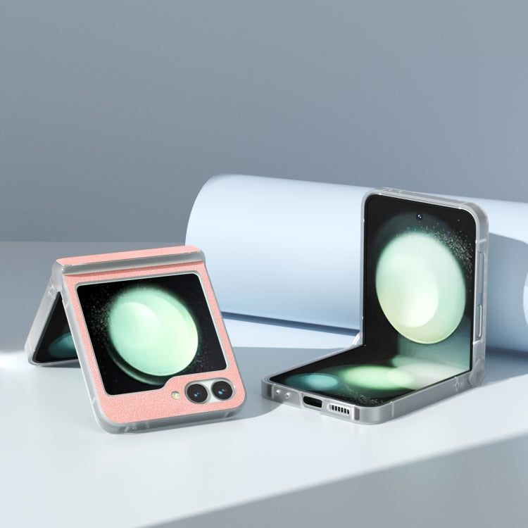 PU Leather Frosted Transparent Edge Phone Case, For Samsung Galaxy Z Flip6 / Flip7 FE, For Samsung Galaxy Z Fold5 5G, For Samsung Galaxy Z Flip5 5G