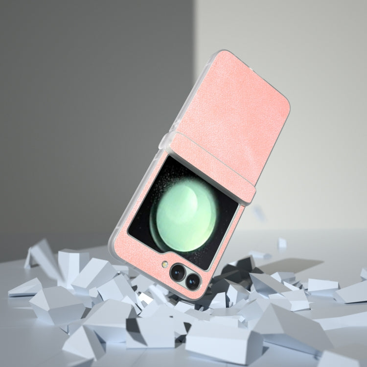 PU Leather Frosted Transparent Edge Phone Case, For Samsung Galaxy Z Flip6 / Flip7 FE, For Samsung Galaxy Z Fold5 5G, For Samsung Galaxy Z Flip5 5G