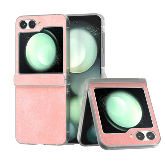 PU Leather Frosted Transparent Edge Phone Case, For Samsung Galaxy Z Flip6 / Flip7 FE, For Samsung Galaxy Z Fold5 5G, For Samsung Galaxy Z Flip5 5G