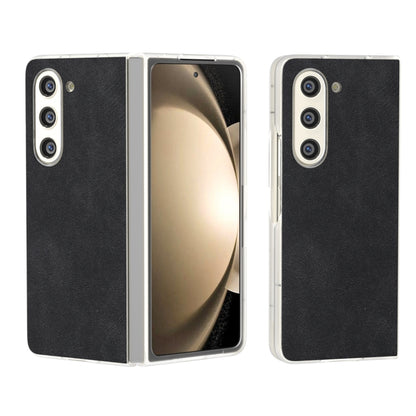 PU Leather Frosted Transparent Edge Phone Case, For Samsung Galaxy Z Flip6 / Flip7 FE, For Samsung Galaxy Z Fold5 5G, For Samsung Galaxy Z Flip5 5G