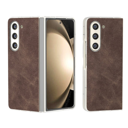 PU Leather Frosted Transparent Edge Phone Case, For Samsung Galaxy Z Flip6 / Flip7 FE, For Samsung Galaxy Z Fold5 5G, For Samsung Galaxy Z Flip5 5G