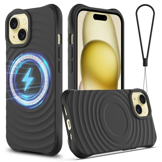 Wave Texture MagSafe Magnetic Liquid Silicone Phone Case