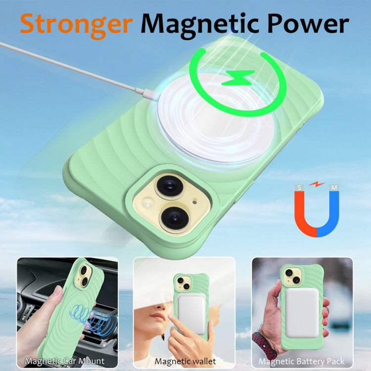 Wave Texture MagSafe Magnetic Liquid Silicone Phone Case, For iPhone 13 mini, For iPhone 12, For iPhone 12 Pro Max, For iPhone 12 Pro
