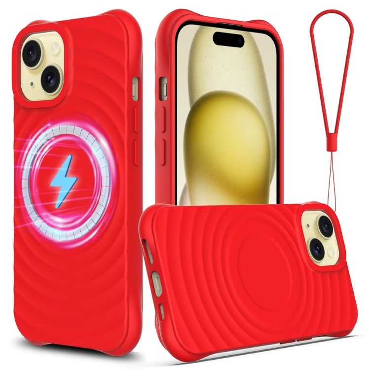 Wave Texture MagSafe Magnetic Liquid Silicone Phone Case, For iPhone 13 mini, For iPhone 12, For iPhone 12 Pro Max, For iPhone 12 Pro