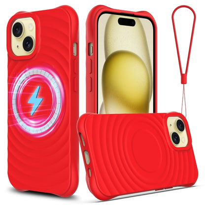 Wave Texture MagSafe Magnetic Liquid Silicone Phone Case, For iPhone 13 mini, For iPhone 12, For iPhone 12 Pro Max, For iPhone 12 Pro