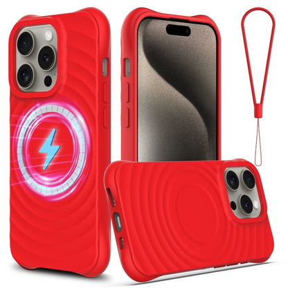 Wave Texture MagSafe Magnetic Liquid Silicone Phone Case, For iPhone 13 mini, For iPhone 12, For iPhone 12 Pro Max, For iPhone 12 Pro