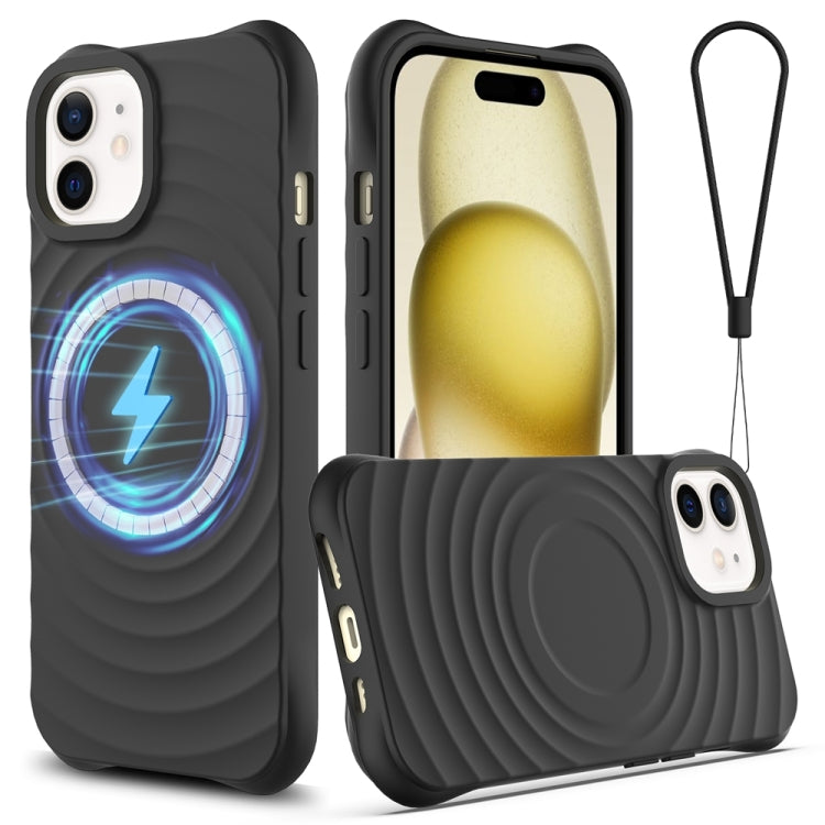 Wave Texture MagSafe Magnetic Liquid Silicone Phone Case, For iPhone 13 mini, For iPhone 12, For iPhone 12 Pro Max, For iPhone 12 Pro
