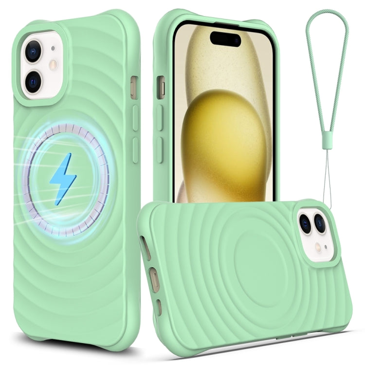 Wave Texture MagSafe Magnetic Liquid Silicone Phone Case, For iPhone 13 mini, For iPhone 12, For iPhone 12 Pro Max, For iPhone 12 Pro