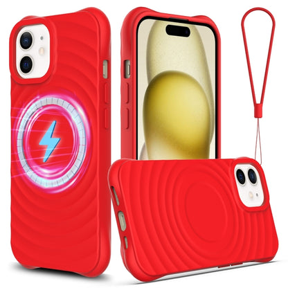 Wave Texture MagSafe Magnetic Liquid Silicone Phone Case, For iPhone 13 mini, For iPhone 12, For iPhone 12 Pro Max, For iPhone 12 Pro