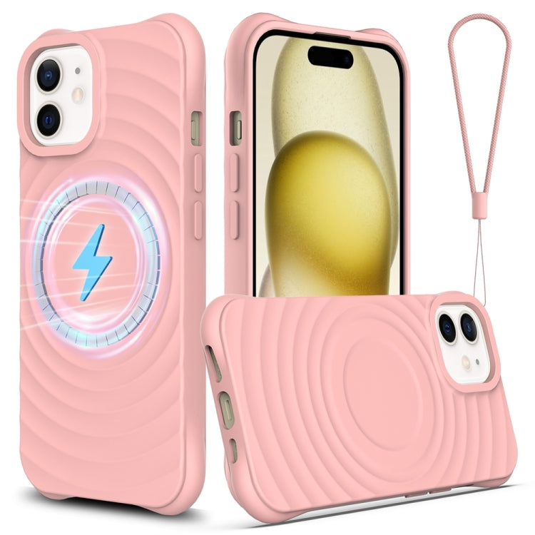 Wave Texture MagSafe Magnetic Liquid Silicone Phone Case, For iPhone 13 mini, For iPhone 12, For iPhone 12 Pro Max, For iPhone 12 Pro