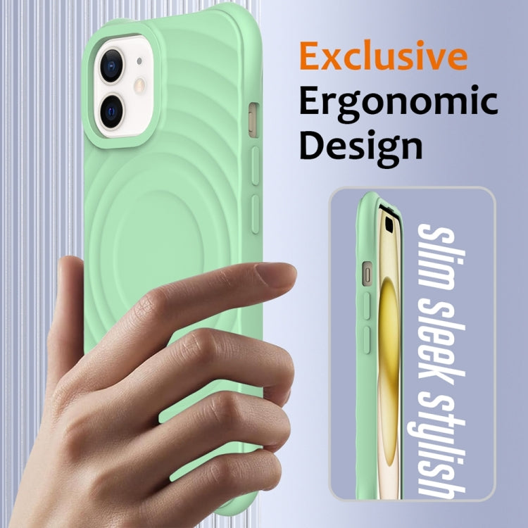 Wave Texture MagSafe Magnetic Liquid Silicone Phone Case, For iPhone 12 mini