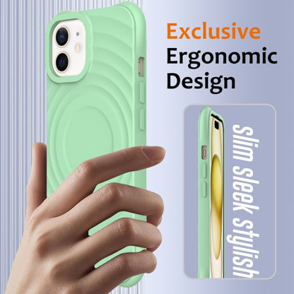 Wave Texture MagSafe Magnetic Liquid Silicone Phone Case, For iPhone 12 mini