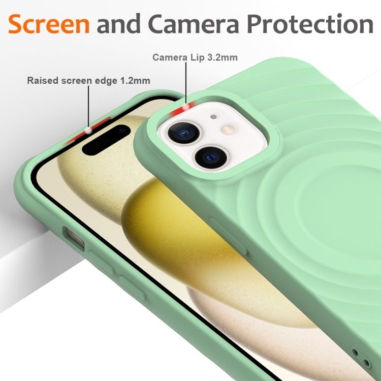 Wave Texture MagSafe Magnetic Liquid Silicone Phone Case, For iPhone 12 mini