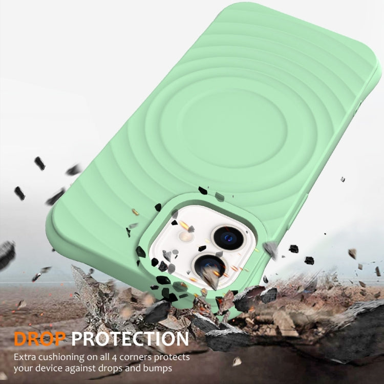 Wave Texture MagSafe Magnetic Liquid Silicone Phone Case, For iPhone 12 mini