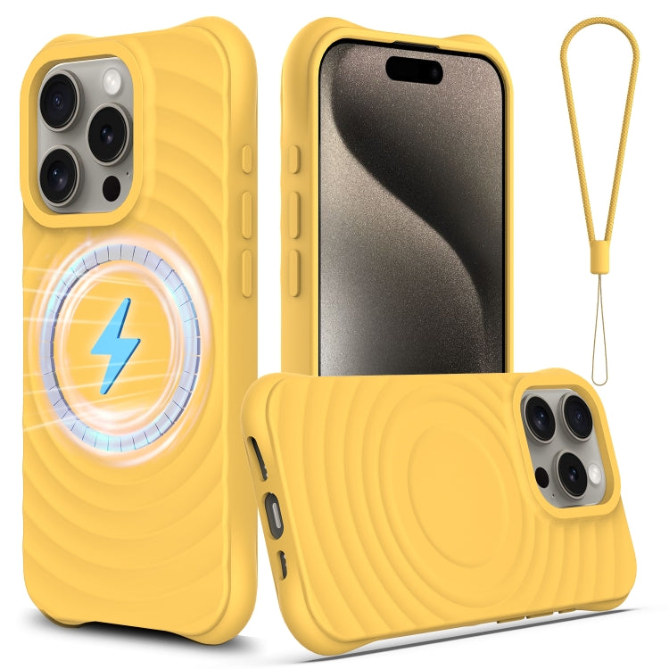 Wave Texture MagSafe Magnetic Liquid Silicone Phone Case, For iPhone Air, For iPhone 16 Pro Max, For iPhone 16 Pro, For iPhone 16 Plus